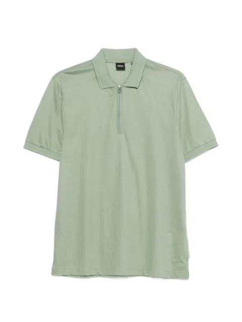BOSS zip polo shirt Green 50554614