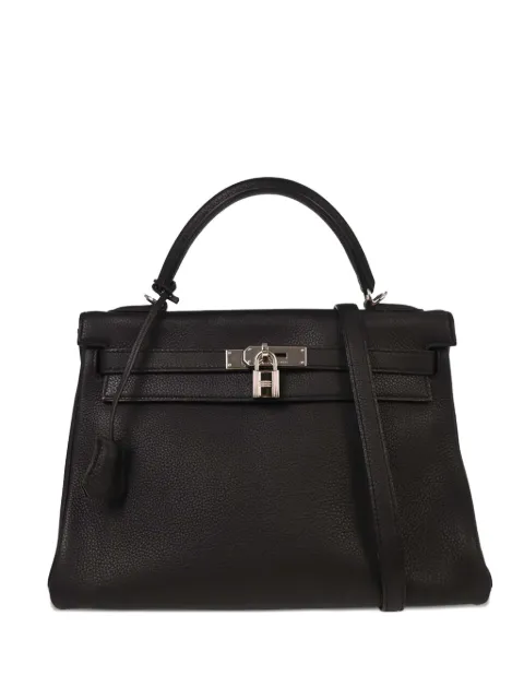 Hermès Pre-Owned 2007 Kelly 32 leather tote bag Black 144762