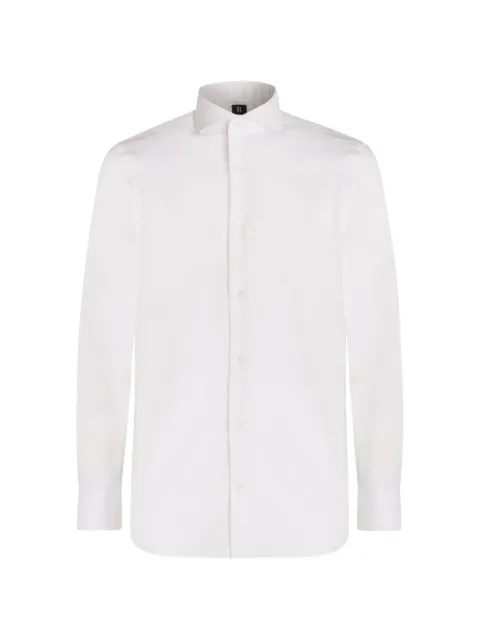 Boggi Milano naples-collar pinpoint cotton shirt White BO24C004501