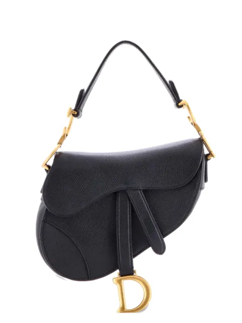 Christian Dior Pre-Owned Saddle Handbag Leather Mini shoulder bag Black X3ZTRQ5SWS99945G
