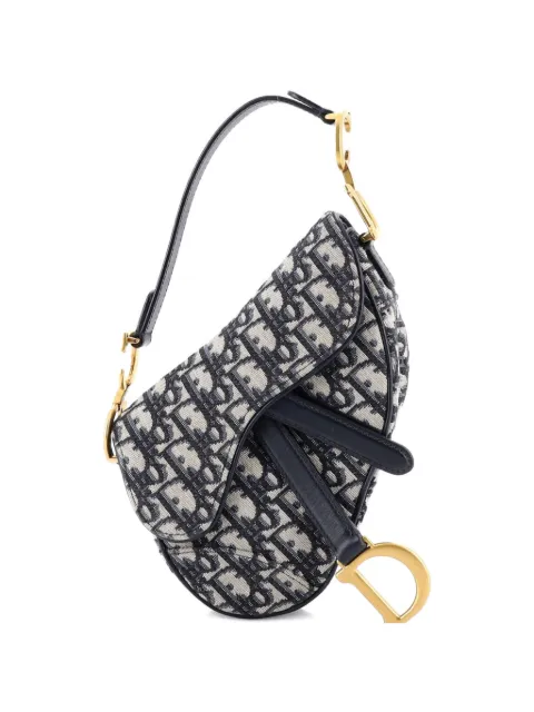 Christian Dior Pre-Owned Saddle Handbag Oblique Canvas Mini shoulder bag Blue SD05G9H16NDCPB8L