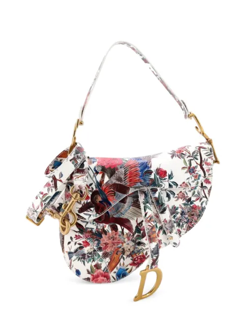 Christian Dior Pre-Owned Saddle Handbag with Strap Printed Leather Medium shoulder bag Blue 5D5PP42KZV8G5RCE