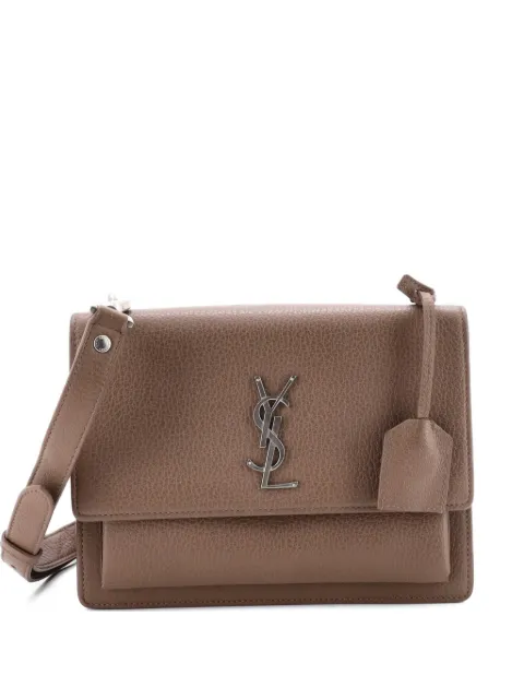 Saint Laurent Pre-Owned Sunset Satchel Leather Medium crossbody bag Brown V8TGAQMTFBWUO17P