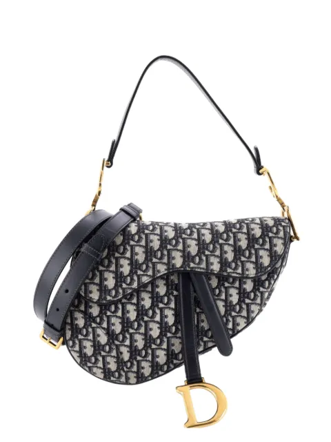 Christian Dior Pre-Owned Saddle Handbag with Strap Oblique Canvas Medium shoulder bag Blue 86POW5P8TH61MYNX