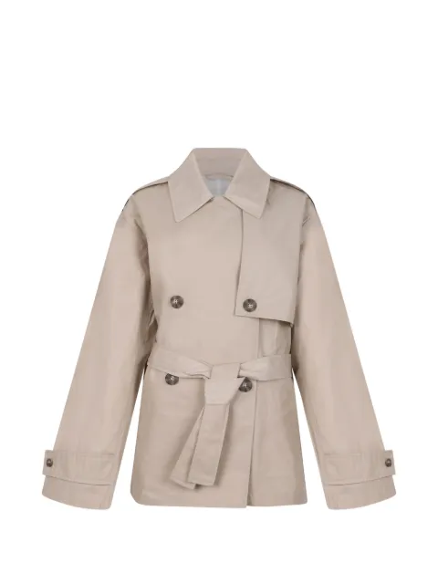 Calvin Klein buttoned belted jacket Neutrals LV044B540G2F2