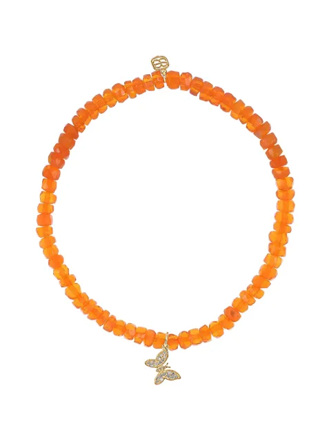 Sydney Evan orange-opal tiny butterfly charm bracelet Gold CJP2188Y10074