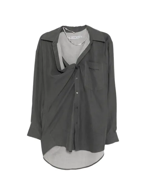 Alexander Wang logo-print shirt dress Grey 1WC1266949