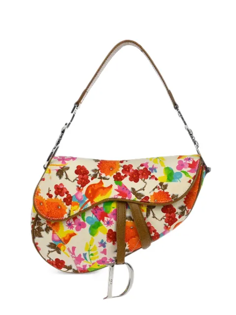 Christian Dior Pre-Owned 2005 floral Saddle shoulder bag Neutrals 115651