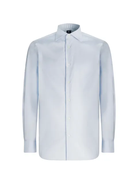Boggi Milano windsor-collar pinpoint shirt Blue BO24C004202