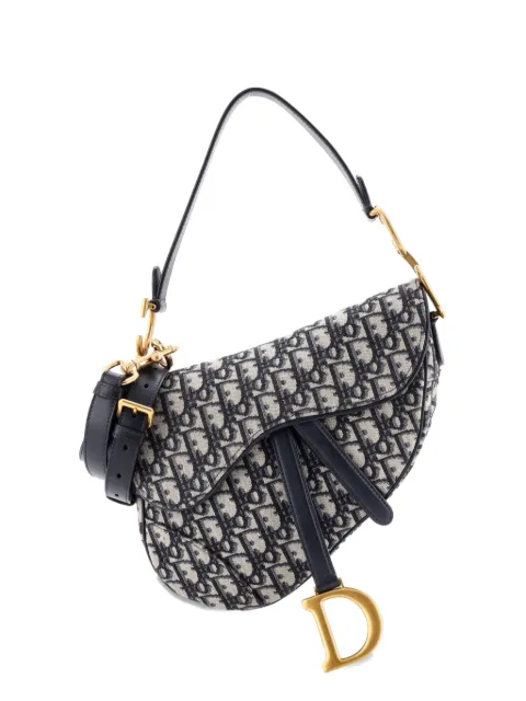Christian Dior Pre-Owned Saddle Handbag with Strap Oblique Canvas Medium shoulder bag Blue ISINJ1CIOAXSFF88