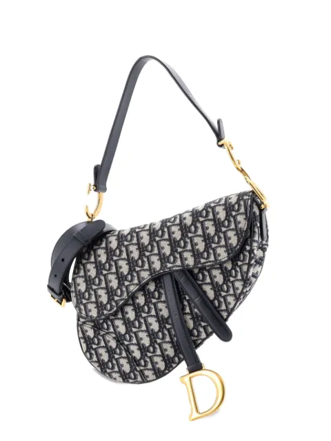 Christian Dior Pre-Owned Saddle Handbag with Strap Oblique Canvas Medium shoulder bag Blue LV3WEO37S0ZPTQU9
