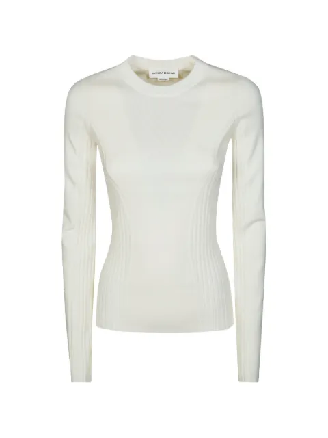 Victoria Beckham long-sleeve ribbed T-shirt Neutrals 1126KT0006987A