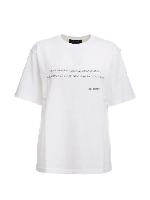 Sportmax Quiete Over text-print T-shirt White 2612971015600