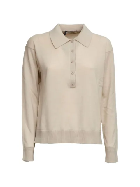 'S Max Mara long-sleeve knitted polo top Neutrals 2619361061600