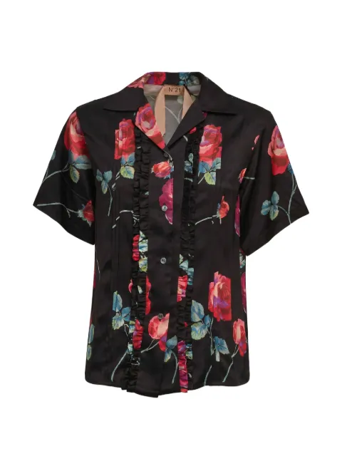 Nº21 ruffled floral shirt Black G0635286