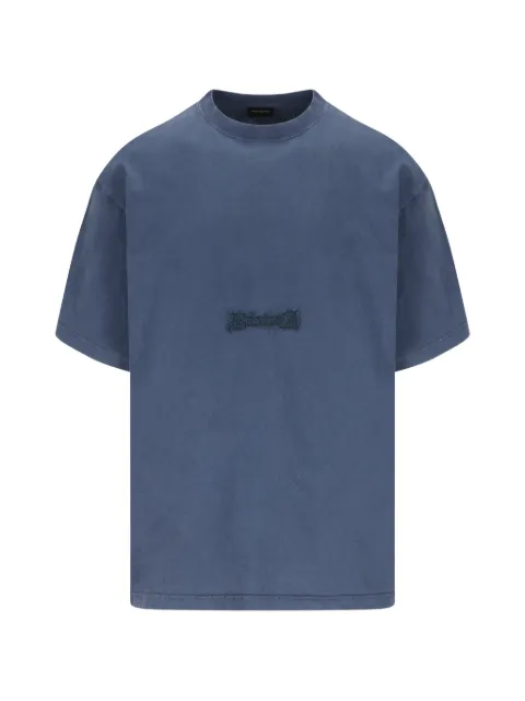 Balenciaga logo-embroidery T-shirt Blue 850403TTVO8