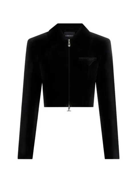 Manière De Voir Adina velvet cropped jacket Black WMN39851