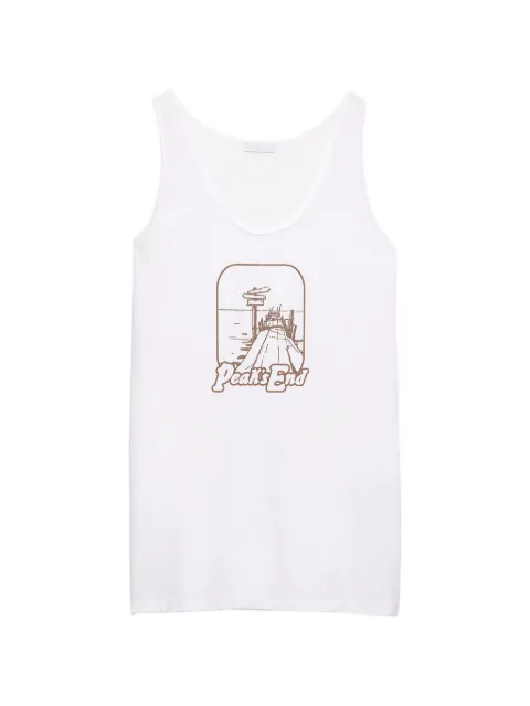Prada printed cotton tank top White UJT137SOOO1850
