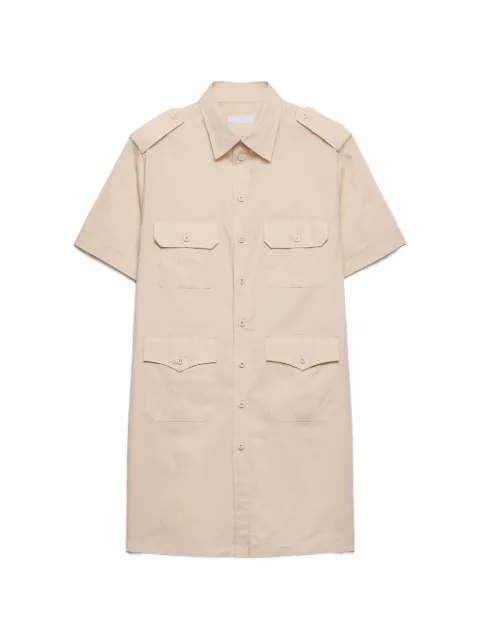 Prada patch-pocket short-sleeve shirt Neutrals UCS545SOOO18ZI