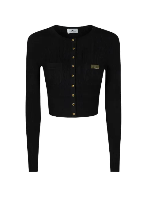 Elisabetta Franchi micro-braided knit cardigan Black MK88B61E2