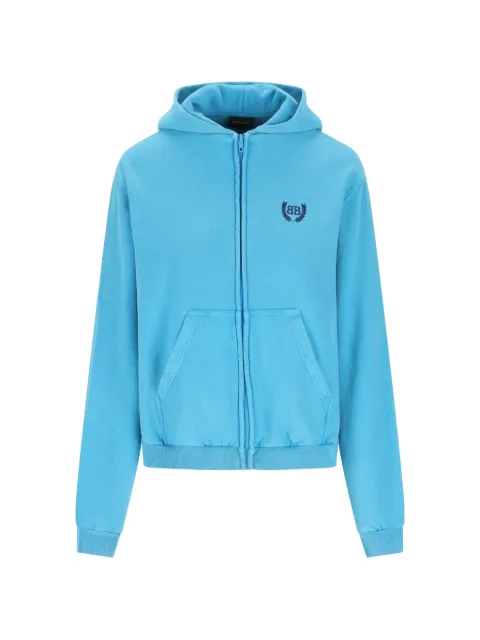 Balenciaga hooded zip-fastening sweatshirt Blue 851236TSVC6