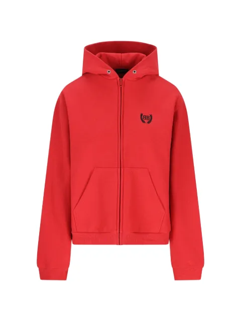 Balenciaga logo-embroidery zip-fastening sweatshirt Red 851236TSVC6