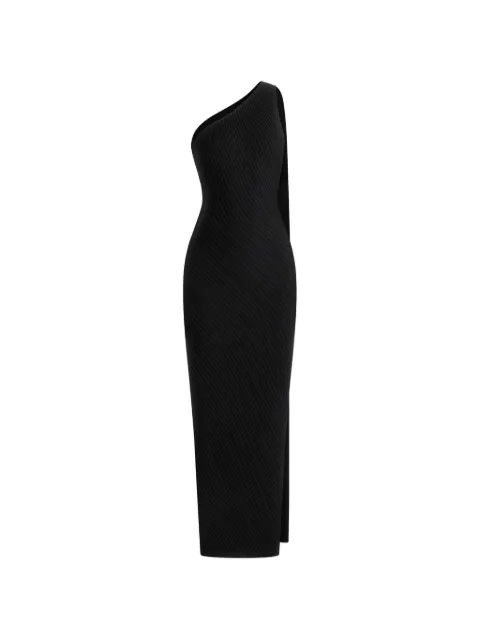 Manière De Voir Laya scarf knit maxi dress Black WMN4047