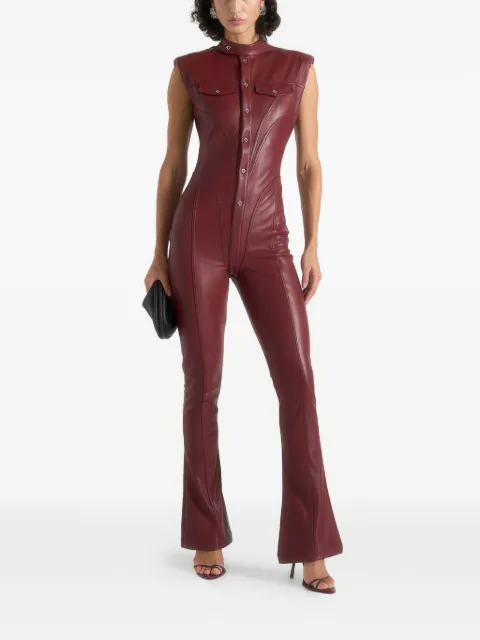 Manière De Voir Annette leather jumpsuit Red WMN37951