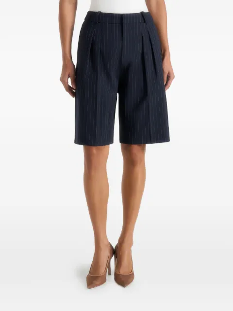 Manière De Voir Lorette pinstripe double pleat tailored shorts Blue WMN42462