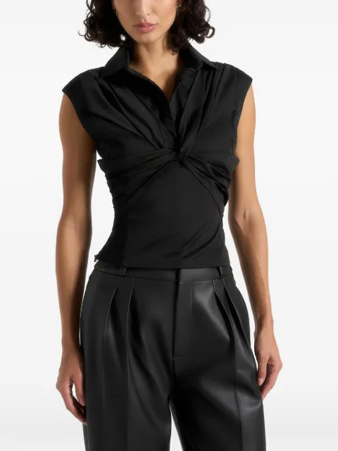 Manière De Voir Yvette twist front sleeveless shirt Black WMN4474