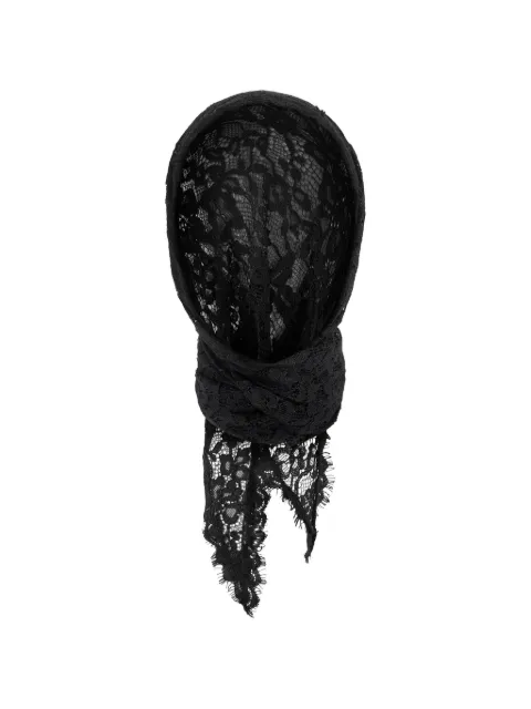 Manière De Voir Kadia lace head scarf Black ACC1402