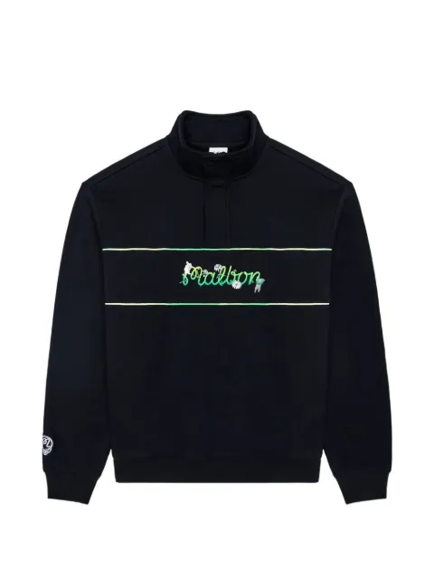 Malbon Golf x Grateful Dead collegiate zip sweatshirt Black M9915BLK