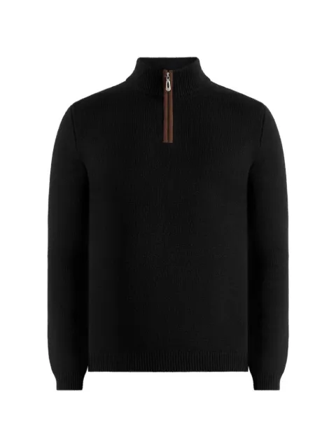 Manière De Voir Torin quarter zip knit jumper Black MAN3546