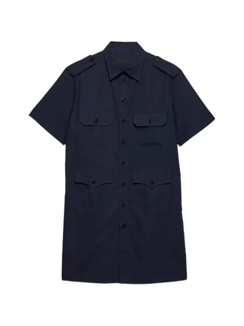 Prada patch-pockets short-sleeved shirt Blue UCS545SOOO18ZI