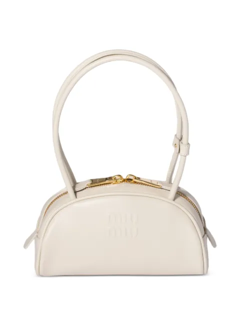 Miu Miu Beau embossed-logo shoulder bag Neutrals 5BB192VOOO2CRW