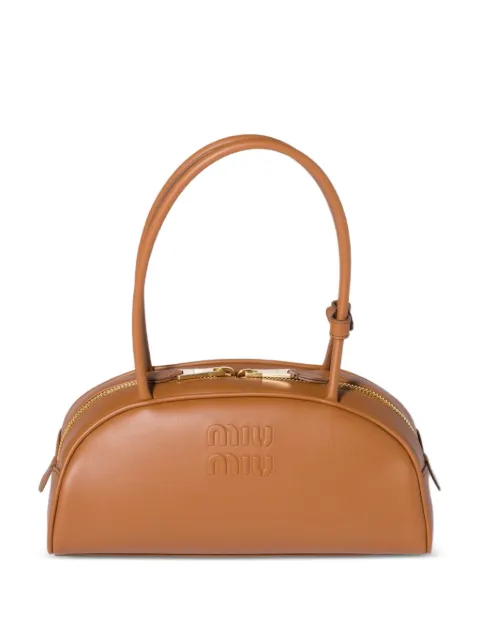 Miu Miu medium Beau logo-embossed shoulder bag Brown 5BB1932CRW