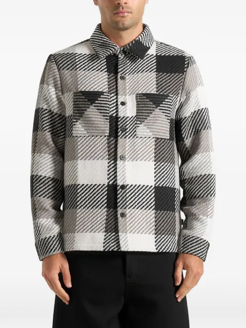 Manière De Voir Rune check overshirt White UNX0015