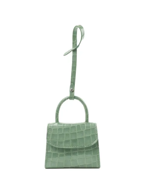 BY FAR mini cardholder croco-embossed charm Green 15286124675459