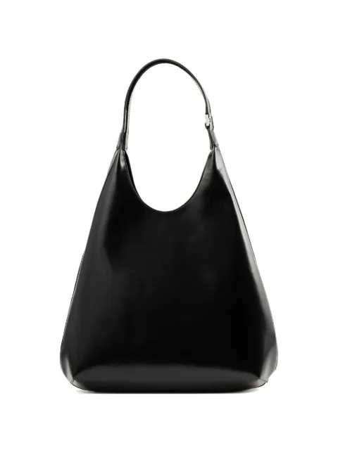 BY FAR Amber Folio patent leather shoulder bag Black 15298998010243