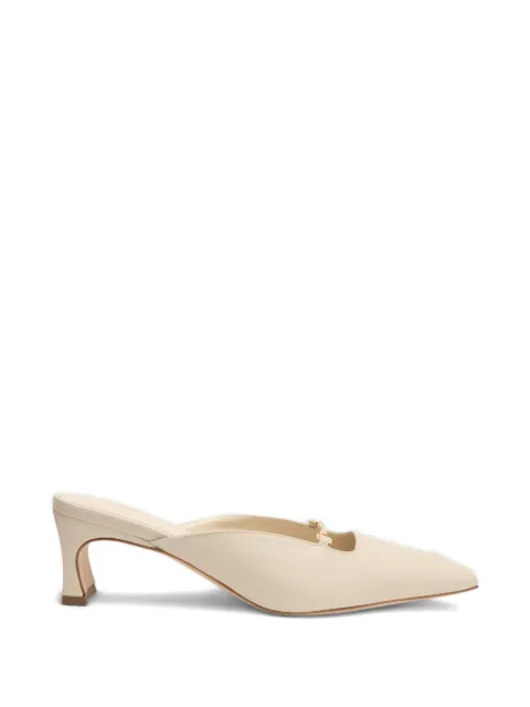 BY FAR Leda sculpted chain leather mules White MWFHC060LL028WH020