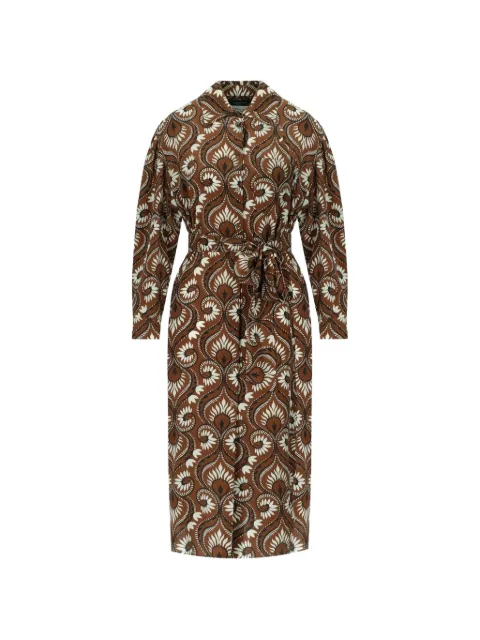 Weekend Max Mara tie-waist printed dress Brown 2615221061600