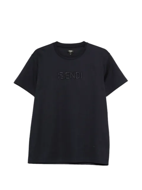 FENDI embroidered-logo T-shirt Blue FY1319AY0G