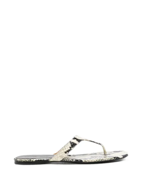 KHAITE Archer snakeskin-print sandals Neutrals F3107803