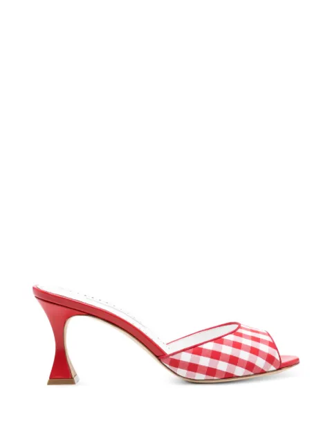Manolo Blahnik Jadara gingham mules Red 2262195