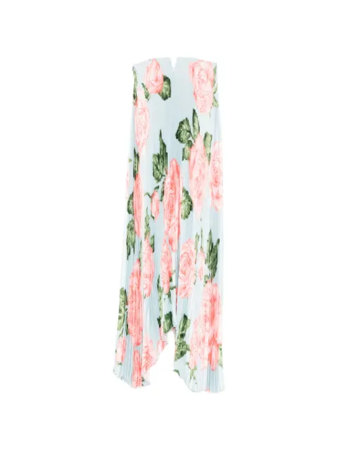 L'IDÉE floral pleated maxi dress Blue BLACKTIEGOWN