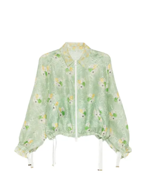 FENDI floral-print bomber jacket Green FJ7711AW9F