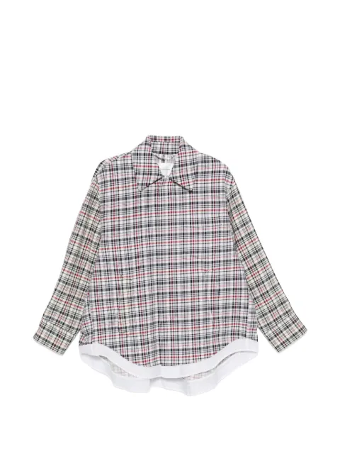 Victoria Beckham Cocoon Shacket check-pattern jacket White 1226WCT007204A