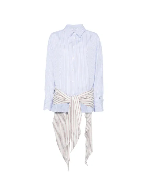 The Attico striped-pattern mini shirt dress Blue 260WCA00506MIX100AA
