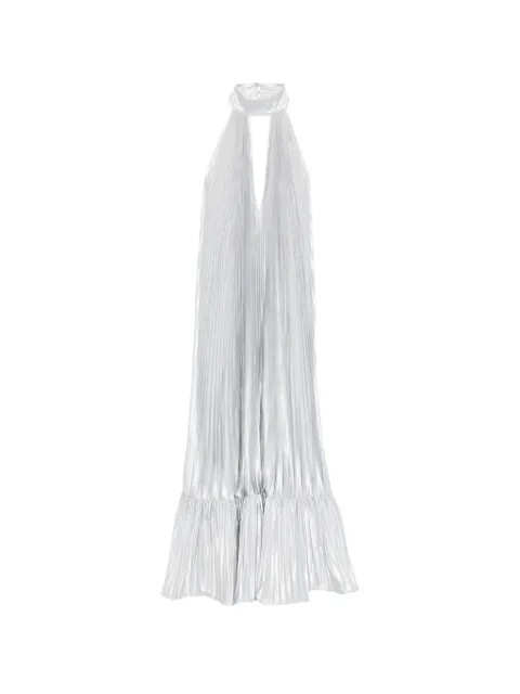 L'IDÉE pleated halter gown dress Silver LIBERTIEGOWN