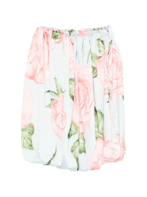 L'IDÉE floral strapless mini dress Blue FLUTEMINI